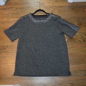 Banana Republic Gray Sweater with Silver Accents
